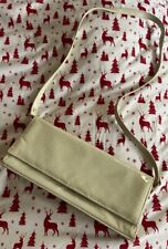 Peter Kaiser cream patent leather Fold Over Clutch With Strap Handbag Bag