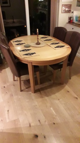 Oak dining table extendable - table, 4