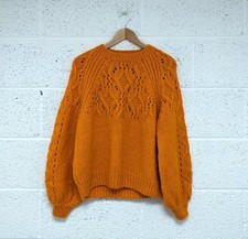 H! by Henry Holland Wool Mohair Alpaca Jumper Orange Knit - UK 12