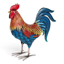 Animal Statue 'Rooster Blue'