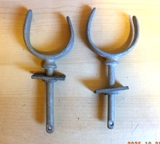 Galvanised Rowlocks Rowing Oar Locks 1/2" (13mm) & 7/16" Shaft & plates Lot of 2