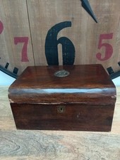 Antique Wooden Work Sewing Box with Contents Pinking Shears Darning Mushroom