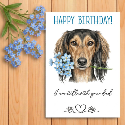 Saluki dog birthday card - dog,