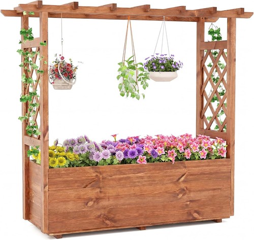 Raised garden bed with - bed, sided