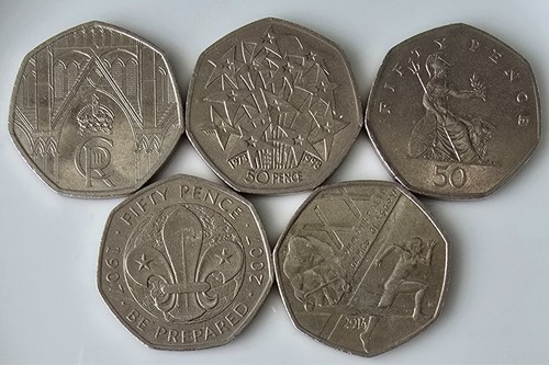 British 50p coin collection - british,