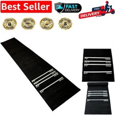 Heavy Duty Rubber Darts Mat 61x300cm with Oche Lines for Regulation Play