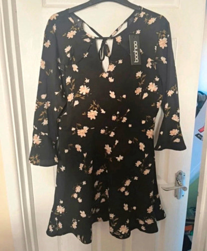 Boohoo black pink - pink, floral