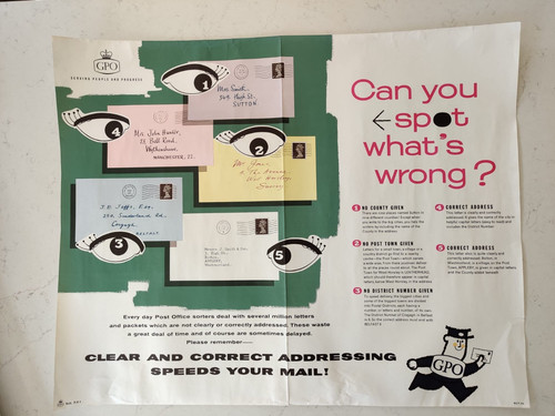 Original 1960s gpo poster - gpo,