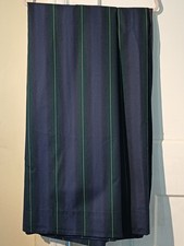 St Michael Curtains x 4 Vtg 90s Blue Pinstripe + Tie Backs & Pelmet 84" x 54"