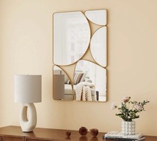 Pebble Metal Framed Wall Accent Mirror in Gold