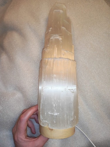 Selenite tower led light - selenite,