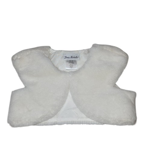 Girls white faux - faux, fur