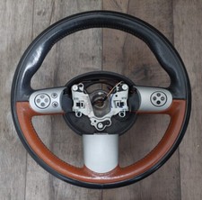 ✅Mini R50/ R52/ R53  Leather Sidewalk Multifunction Steering Wheel.