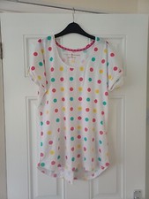 Ladies size 8-10 pretty secrets pyjama top white with polkadots