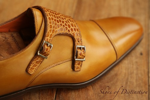 Santoni tan crocodile leather - santoni,
