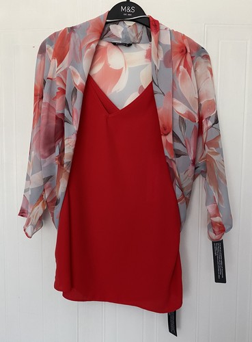 Roman neck top with bolero - -, v-neck