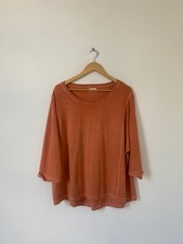 Poetry Women Jumper Large Salmon Pink 3/4 Sleeve Pullover Relaxed 56" Chest 