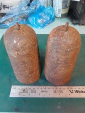 Pair Of Longcase Clock Cast Iron Weights