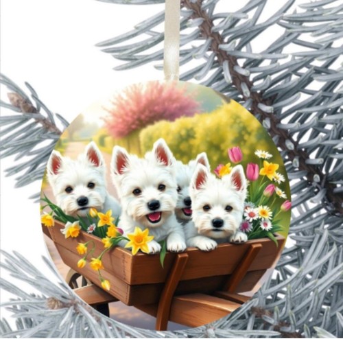 Westie dog hanging bauble - westie, gift