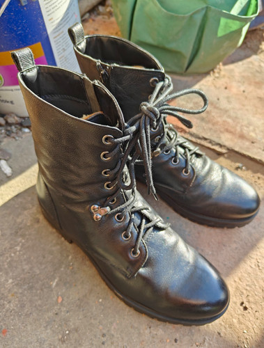 Firetrap black leather hiking - leather,