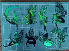 Craft Room Clearout, Die Cuts, 8 Large Illusion Fairy/Fairies Silhouettes(Set 4)