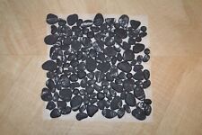 Black & White Pebble Stone Mosaic Tiles -305x305x6mm, splashback, feature walls