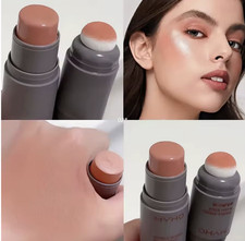 Double Head Blusher Stick Powder Eyes Lips Cheek Dual Use Durable Matte Natural