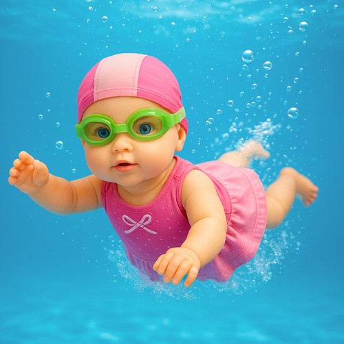 Swimming doll lifelike - -,