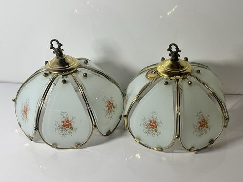 Pair vintage floral glass - vintage, 6