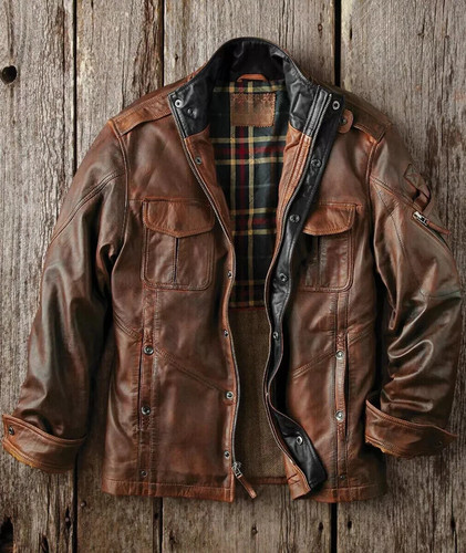 Men lambskin leather jacket - men's,