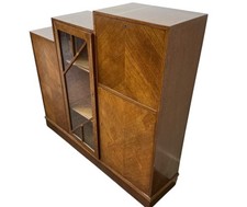 Stepped Art deco oak bureau/writing desk/bookcase/drinks cabinet