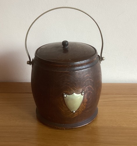 Vintage wood metal biscuit - wood,