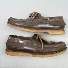 Timberland Shoes Mens UK 8.5 Brown Kiawah Bay Leather 2 Eye Boat Deck Loafers