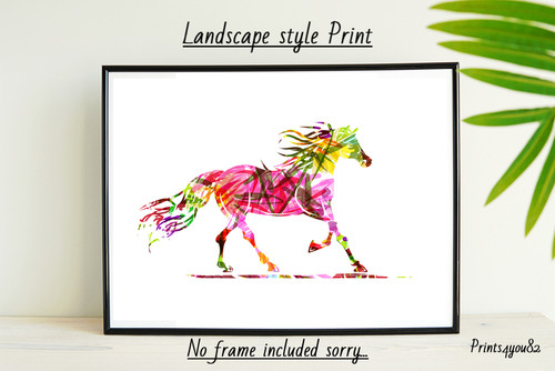 Horse racing print poster - racing, a4