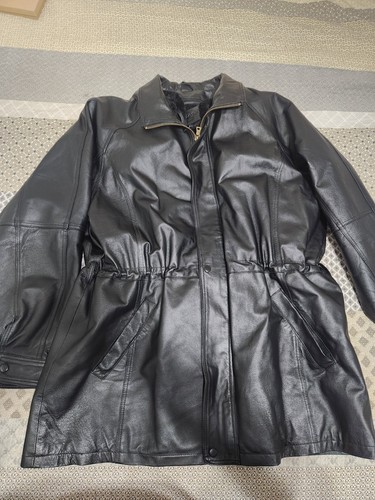 Vtg black leather jacket - vtg,