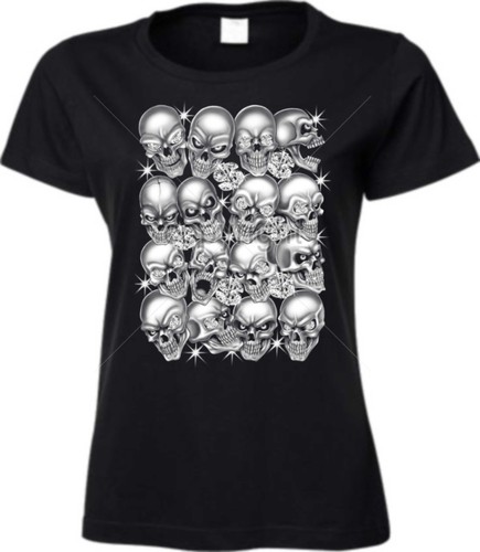 Shirt black skull - t-shirt, in