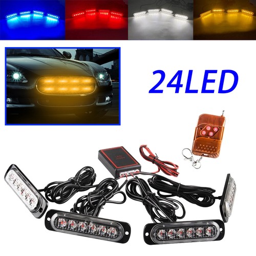 24led car red blue police - 24led,