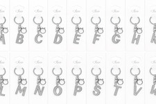 Letter Key Rings Rhinestone