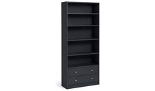 2 Drawer Bookcase Black Ash