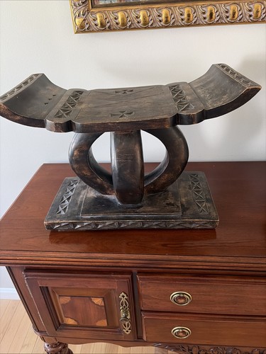 African wood stool head - stool,