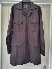 SOSO Nigeria Men's Pinstripe Shirt Kaftan Plum