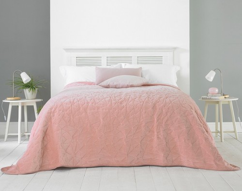 Velvet quilted bedspread - quilted,