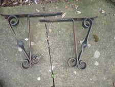 Hanging basket bracket heavy duty  metal 2" x 14" wall mount 16" VICTORIAN type