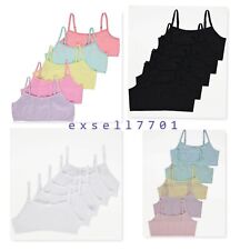 GEORGE Girls 5 Pack Crop Tops White/Pastel First Bra 100% Cotton 7-16 Years