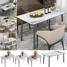120/140/160cm Long Modern Glossy Stone Top Dining Table fr Hotel Restaurant Cafe