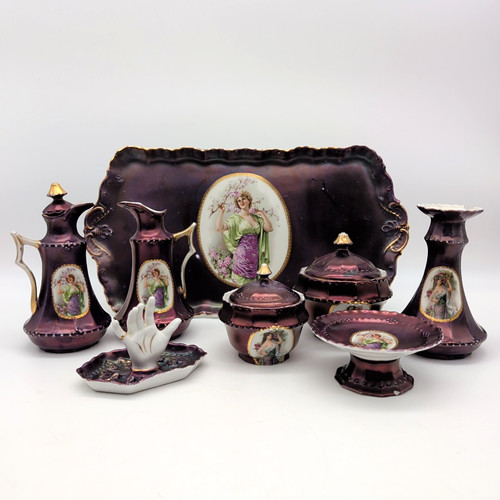 Antique vanity toilet - antique, set