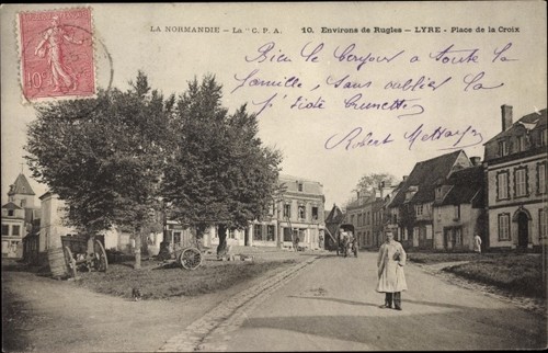 Postcard vieille lyre eure - la,