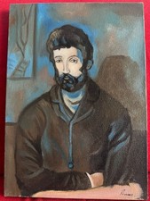 PICASSO oil painting on  canvas, vtg stamped signed
