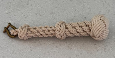 Nauticalia Hand Tied Monkey Fist Knot Rope Pull Braided Lanyard Cream