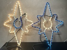 Vintage 2D 54cm flashing North Pole Star Rope Lights X2 Silhouettes - See Desc!